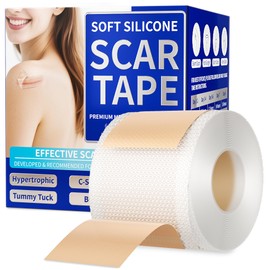 Medical Grade Silicone Scar Sheets & Tape - 1.6”x60" Roll, Ultra Soft, Hypoallergenic Rolls for Surgical, Keloid Scars, Tummy Tuck, C-Section, Stretch Marks, Burn & Bumps Scar Removal, 24H Comfortable