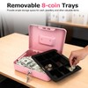 BOKE YOUNG 8" Cash Box with Money Tray, Pink, Medium