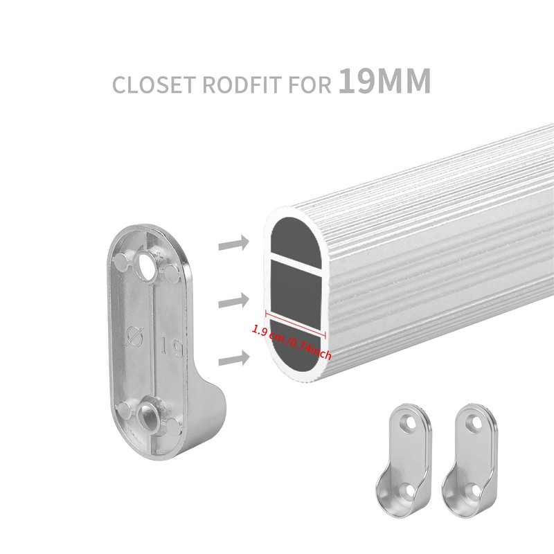 20 Pack Oval Closet Rod End Supports, Dveda Closet Rod