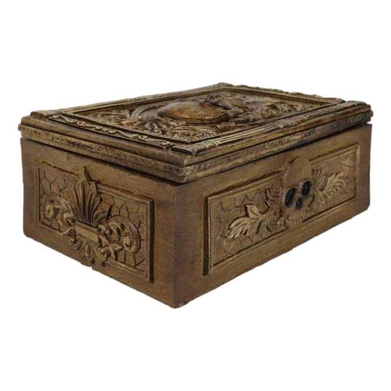 Ebros Gift Rustic Bronzed Tooled Floral Mayan Aztec Skull Wicca