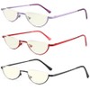 TOVEEN Half Lens Reading Glasses Blue Light Blocking, Half Moon