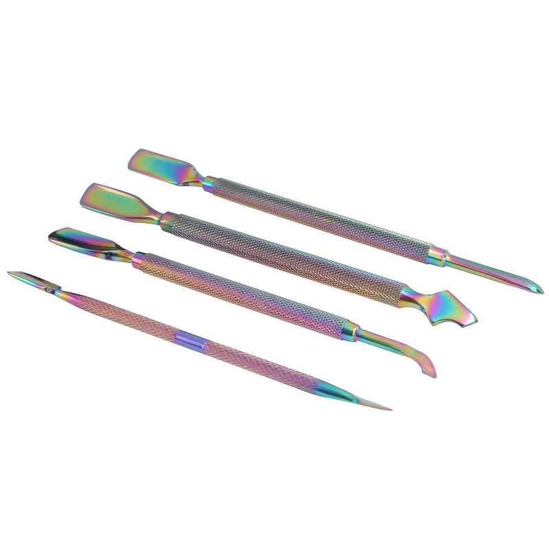 4pcs Stainless Steel Nail Cuticle Pusher Cuticle Trimmer Remover Set