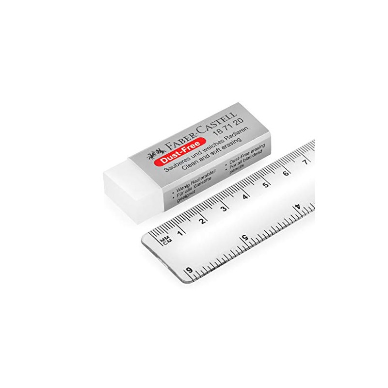 Faber-Castell – Pack of 5 Dust-Free Erasers, White