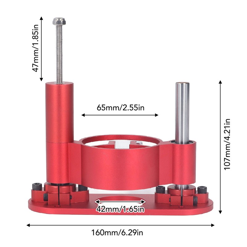 Router Lift Base Maximum 47mm Height Aluminum Alloy Stainless Steel
