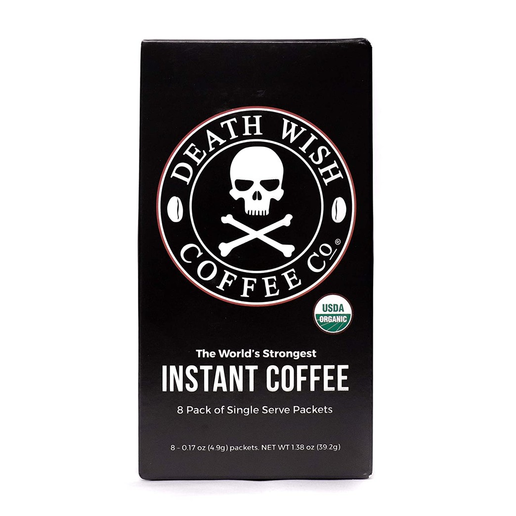 Death Wish Instant Coffee, The World's Strongest Coffee, Fair Trade and USDA Certified Organic, 8 Packets