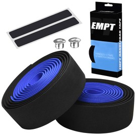 EMPT ES-JHT020 EVA Road Handlebar Tape, Cushion EVA Bar Tape, Road Pista Drop Handlebar Tape, *End Caps and End Tapes Included (Two Colors Black & Blue (Black/Blue))