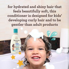 Aveeno Baby Aveeno Kids Curly Hair Conditioner, Hydrating Conditioner, Kids Curly Hair Products, Oat Extract & Shea Butter, Gentle Scent, 12 fl. oz (Pack of 1)