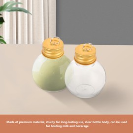 Ciieeo 10pcs Bulb Shaped Portable Clear Bottles Airtight Juice Milk Packing Containers Multi-function Beverage Storage for School Work and Outdoor Use Design