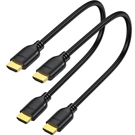 Short HDMI Cable 1 Foot 2-Pack, UVOOI 4K 1FT HDMI to HDMI Cable High Speed HDMI 2.0 Cord Supports 4K@60Hz, 2K, 1080P, HDCP 2.2, HDR, 3D, ARC & Ethernet