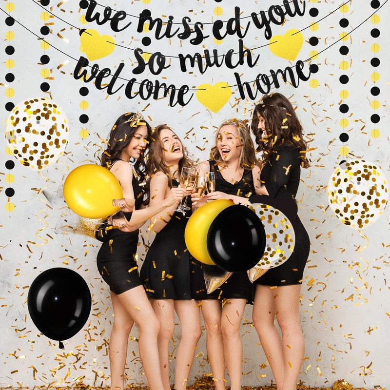 Navy Blue Silver Welcome Home We Missed You Decoration Kit