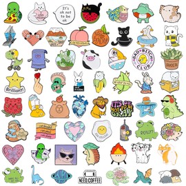 fiintrwa 20 Mixed Enamel Brooch Bulk Set,Lapel Badges, Cartoon Plant Enamel Pin Sets, Funny Button Pins Jewelry for Backpack Cloths Hats Jacket Decoration