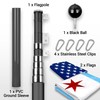 G128 Combo Pack: 25 Ft Telescoping Aluminum Flagpole (Black) &