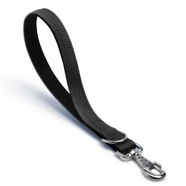 Dog Leash Heavy Duty Metal Hook,Reflective Training Lead,Nylon Traffic Padded Handle Short Dog Leashes. (Black, 12")