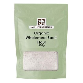 Organic Wholemeal Spelt Flour 500g by Manor Springs Organic