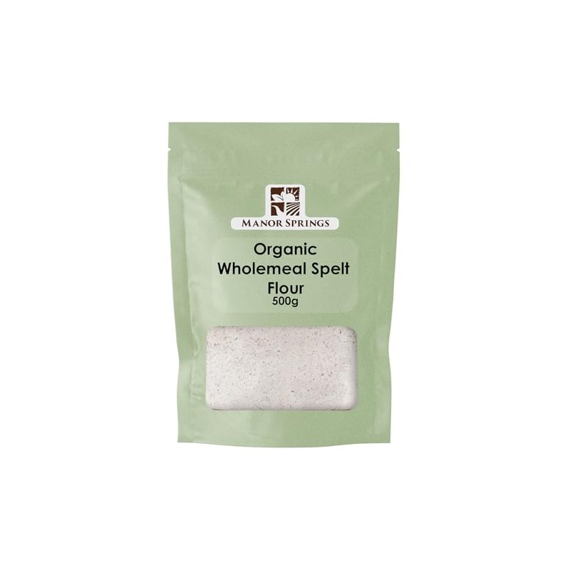 Organic Wholemeal Spelt Flour 500g by Manor Springs Organic