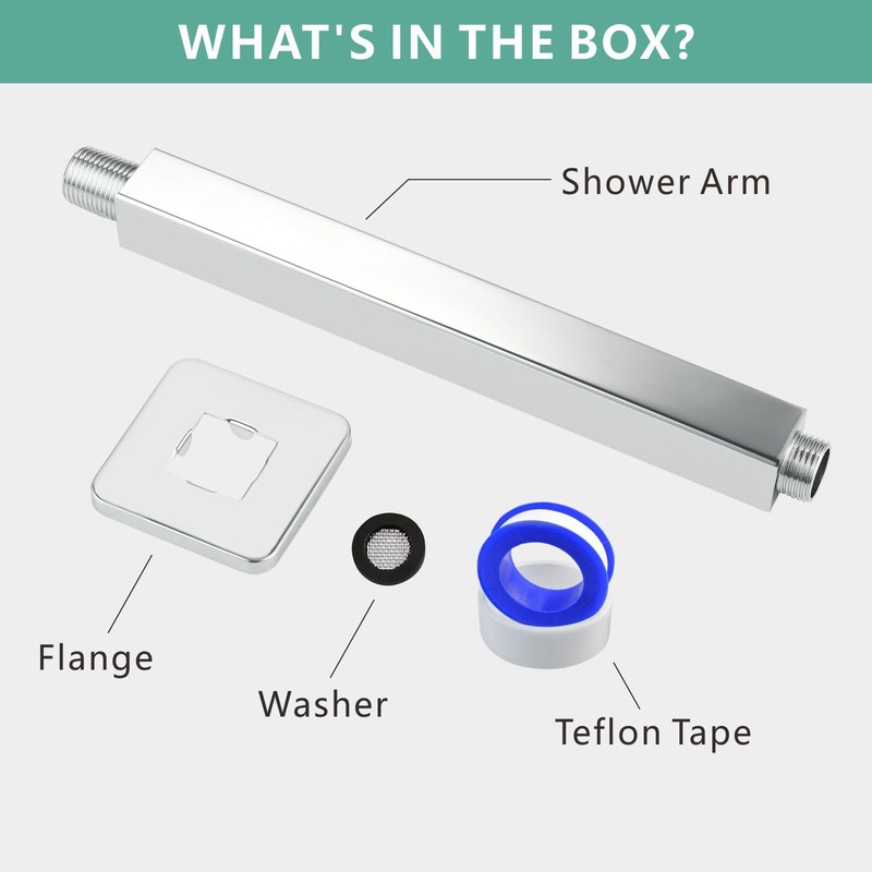 Voolan Shower Arm with Flange, Ceiling Mounted Fixed Shower Pipe,