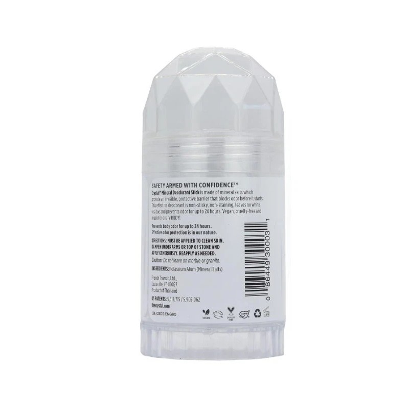 CRYSTAL Deodorant Stick (30003), Unscented, 4.25 Ounce, White