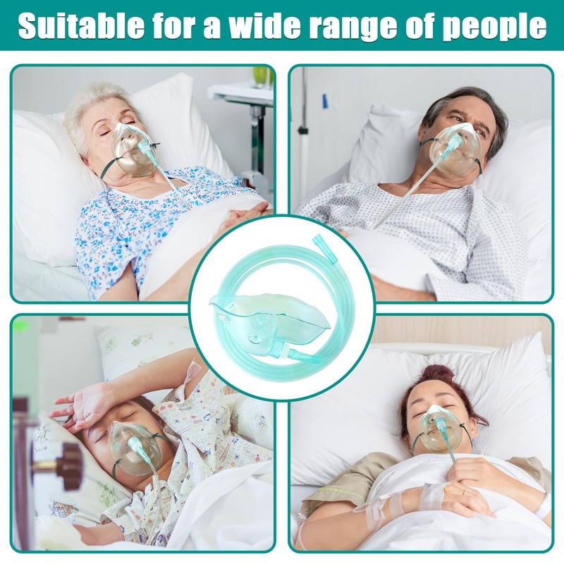 Geiserailie 2PCS XL Oxygen Mask with 6.6 Ft Tubing and