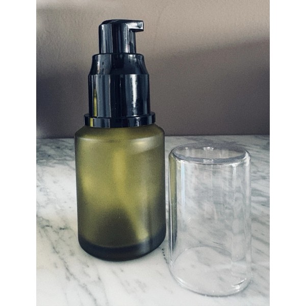 Unbranded 1PCS 60ML/2OZ Empty Refillable Green Frosted Glass Bottles with