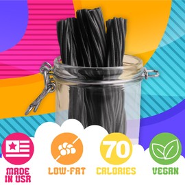 Amish Good Gourmet Licorice Twist Candy - Premium Sweet & Chewy Treat, Jumbo Black Licorice Twist Perfect Snack Under 100 Calories (2 Pack)