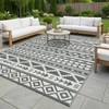 Haoyunll Outdoor Rug Geometric Black and White 9x12 Waterproof