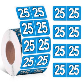 500 Pieces 2025 Year Stickers File Folder Year Labels Rectangle Coded Colored Year Stickers Self Adhesive Year Labels Tab File Folders Office Supplies, 1 Roll, 3/4" x 1-1/2" (Blue)