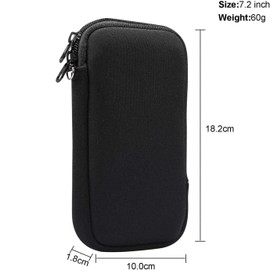 Neoprene Phone Pouch - Universal Cell Phone Bag with Zipper | Shock-Absorbing Slim Sleeve for Daily Protection & On-The-Go Use | Lightweight Phone Carrier with Neck Strap for Hands-Free Convenience