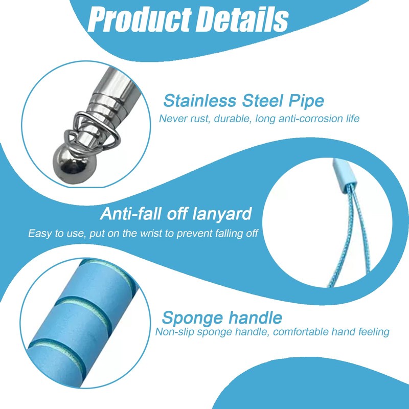 KUBDPQOR Telescopic Handheld Flag Pole 12 Pcs Flag Pole Kit