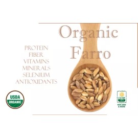 BALTORO FOODS Organic Italian Pearled Farro - Raw, Non-GMO, Vegan, Bulk, Protein, Fiber Rich - 2lb