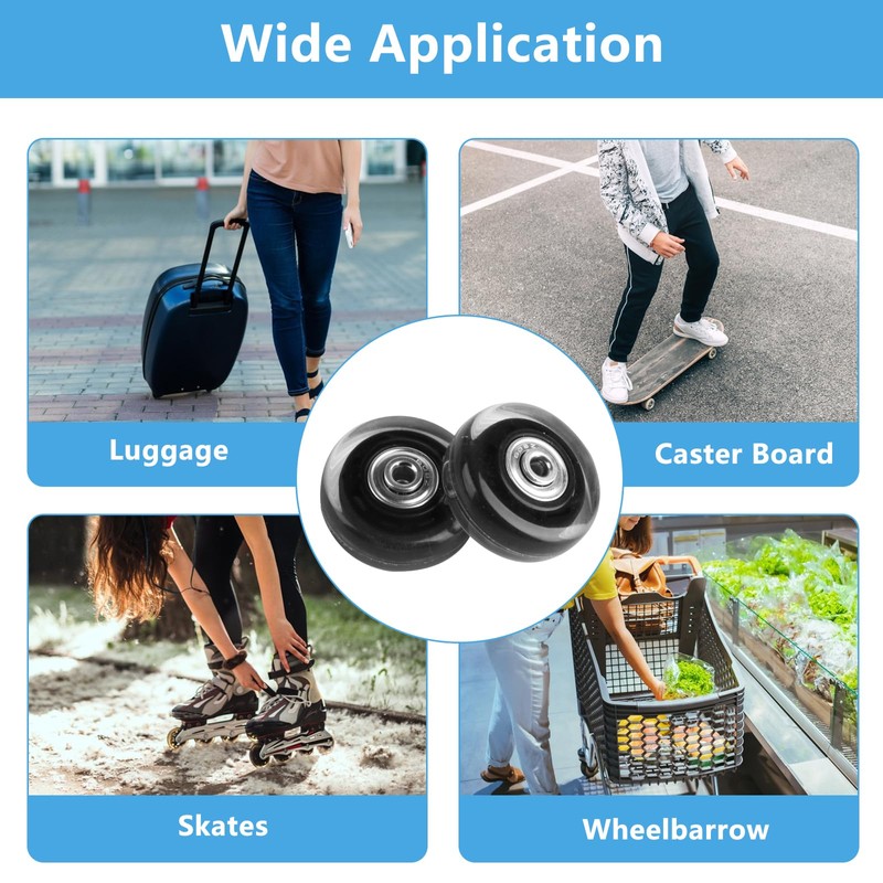 Pack of 4 Suitcase Castors Replacement Wheels, 50 x 18