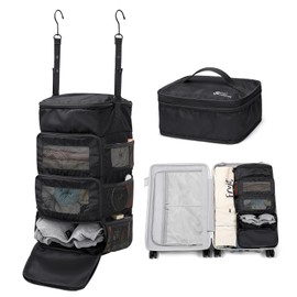 GOLF QUALITY Multi-layer storage bag Casual simple Luggage Packing Organizer with Hook,Clothing Underwear Bag,Carry On Closet,Classic black