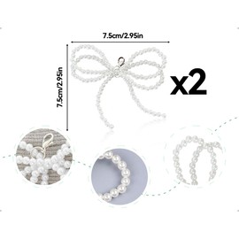 AOYEGIC 2 Stück Schuhschmuck mit Perlen und Schleife,Schuh Accessoires für DIY Schnürsenkel Anhänger,Sneakers,Süß Schnürsenkel Spitze für den Alltag von Frauen