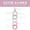 Ryan & Rose Juguete mordedor acoplable Cutie Clinks para bebés