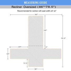 Ameritex Waterproof Nonslip Recliner Cover Stay in Place, Dog Chair Cover Furniture Protector, Ideal Recliner Slipcovers for Pets and Kids (30'', Light Grey)