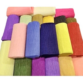 Crepe Paper for Crafts, Crepe Paper, Assorted Set, Art Flowers, Ornaments (Set of 20 Colors)