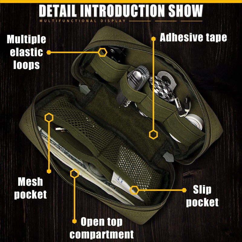 bvya Tactical EDC Utility Pouch, Molle Admin Pouch Horizontal Tool