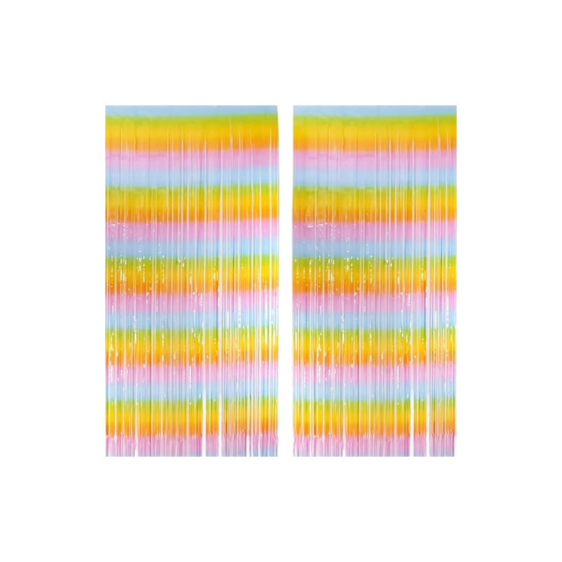 Iridescent Foil Tinsel Curtain Backdrop, 1m x 2m, 2-Pack, Pink