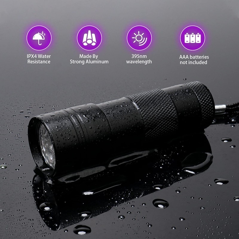 COSOOS Black Light UV Flashlight, 12 LED Handheld Black Light,