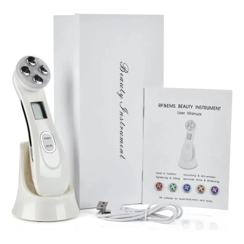Radiofrecuencia Facial Electroporador Ems Rejuvenece Arrugas Blanco