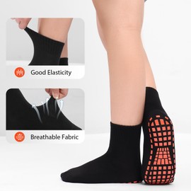 NOVAYARD Non Slip Socks Yoga Hospital Grippy Socks for Women Men Pilates Barre 10 Pairs Neutral Color M