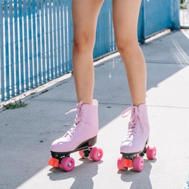 M METERXITY Roller Skate Stopper - Rubber Brake Block Toe Stops, Adjustable with Screwdriver, Apply to Roller Skate (1.46 Inch 1.85 Inch Dia, Clear Pink)