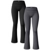 OQQ Women's 2 Piece Flared Pants Ribbed Fold Over Kick
