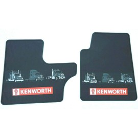 Kenworth OEM Black Rubber Floor Mats with Logo - for T300/600/800 W900 & C500 2008 & UP and PRE 2004 Models