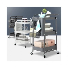 Lumina D Portable Bethlehem Beauty Trolley Cart with Tray Black