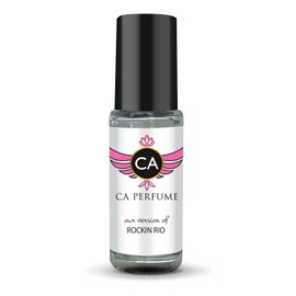 CA Perfume Impression of Rockin Rio For Women & Men Replica Fragrance Body Oil Dupes Alcohol-Free Aromatherapy Sample Travel Size Concentrated Long Lasting Attar Roll-On 0.14 Fl Oz/4ml-X1