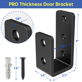 KOMOHOM 2x4 Door Barricade Brackets for Wood, U-Shaped Security Brackets for Door Reinforcement, Industrial Metal U Bracket for Shed, Gate & Basement Hardware (2x4 Lumber Lock) 3mm Black