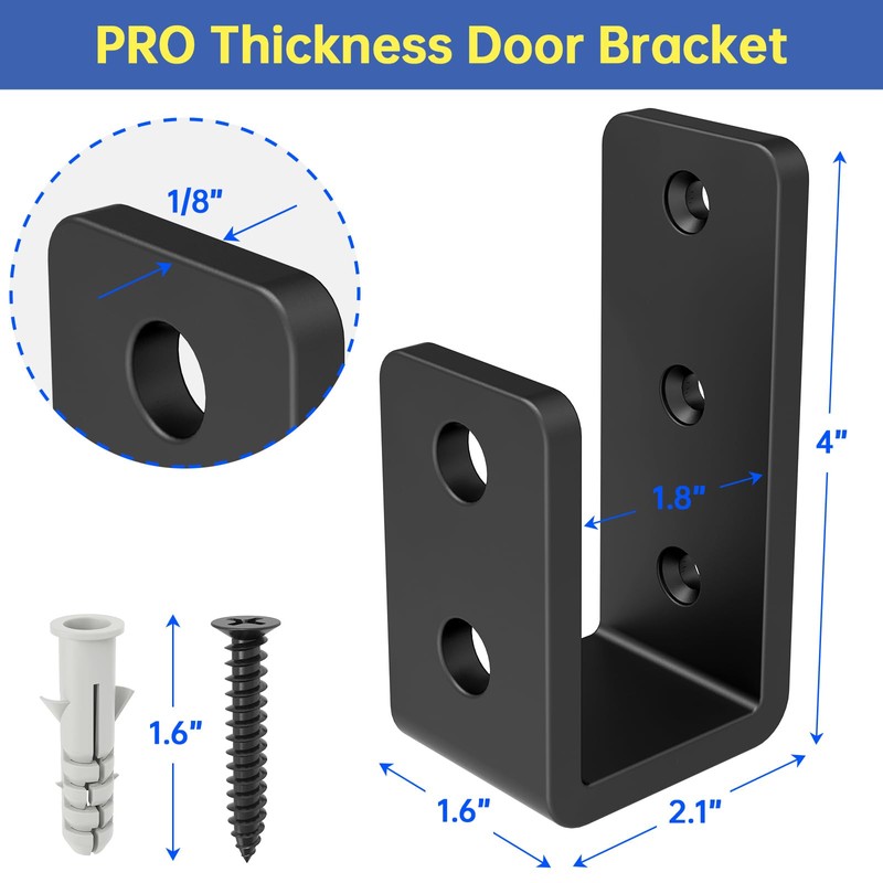 KOMOHOM 2x4 Door Barricade Brackets for Wood, U-Shaped Security Brackets