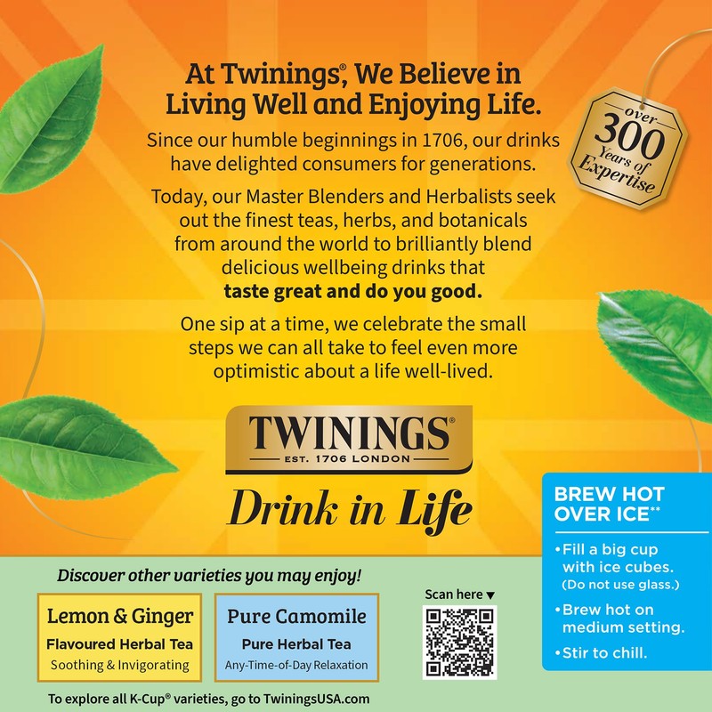 Twinings Pure Peppermint Herbal Tea K-Cup Pods for Keurig, 24