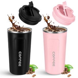 510 ml Termo para Caf de Acero Inoxidable 304con Tapa, Taza Al Vacio para Bebida yCaf Caliente y Frio, Vaso Termico Porttil UsoDiario en Oficina,...  