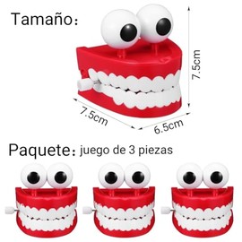 Oranlife 3 Piezas de Dientes de castañeteo de Cuerda, con Ojos | Divertidos Juguetes de Dientes de castañeteo Que Caminan y balbucean, Regalos de Brom